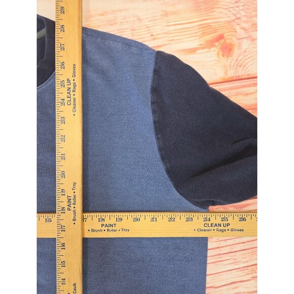 Johnston & Murphy Mens XL Henley Sweatshirt Blue & Black Cotton - Picture 5 of 5